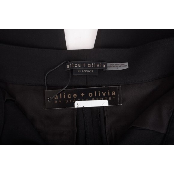 Alice + Olivia Womens Dylan High Waisted Pants Wide Leg Trouser Sz 6 Black NWT - Picture 7 of 7